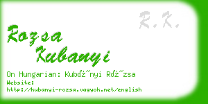 rozsa kubanyi business card
